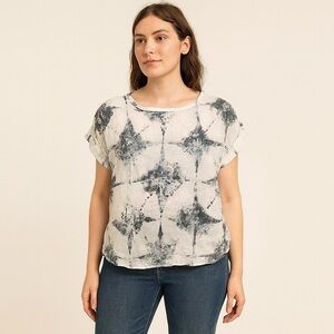 Bellambia Italy Top Womens Small 100%‎ Linen Pullover Tie Dyed Artsy Lagenlook